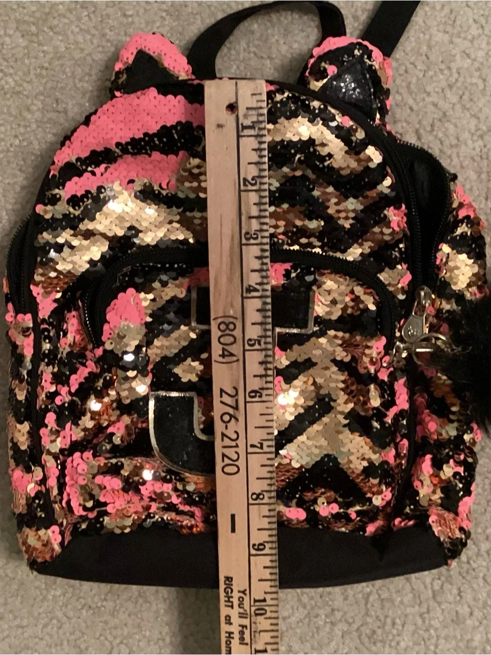Justice Girls Sequin Backpack Travel Bag